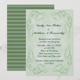 Kale Resumen Invitación a la boda de Swirl Border