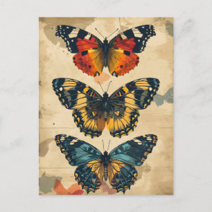 Kaleidoscope mariposa: postal vintage