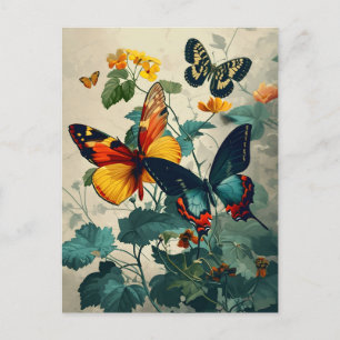 Kaleidoscope mariposa: postal vintage