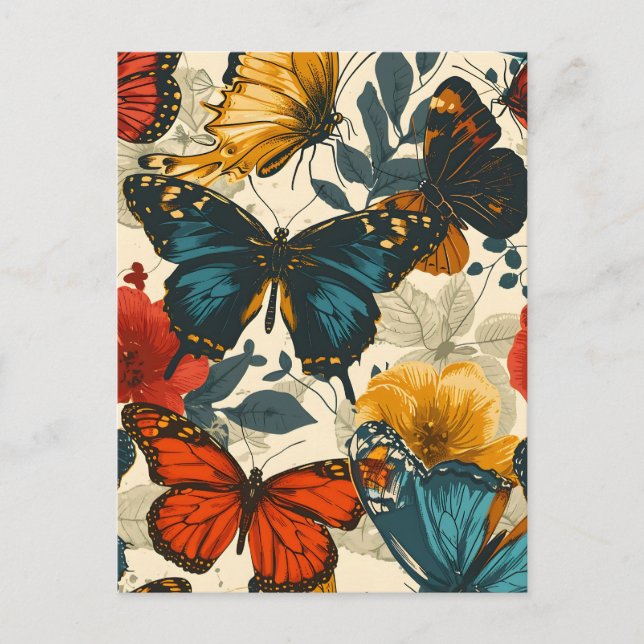 Kaleidoscope mariposa: postal vintage (Anverso)