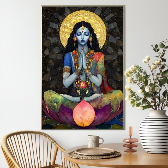Kali en meditación: Arte de la diosa del oro azul  (Subido por el creador)