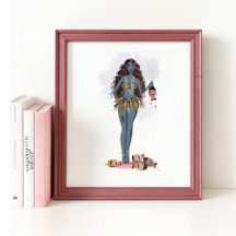 Kali maa dibujada a mano, arte indio