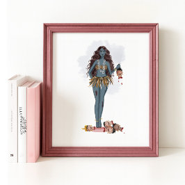 Kali maa dibujada a mano, arte indio