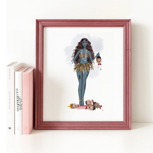 Kali maa dibujada a mano, arte indio