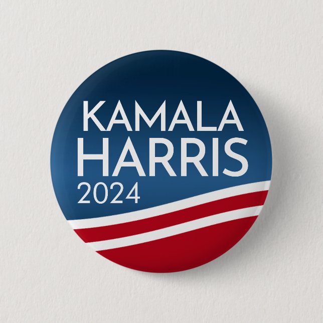 Kamala Harris 2024 - Botón de diseño de onda moder (Anverso)