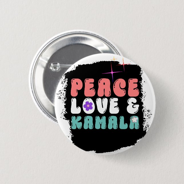 Kamala Harris 2024 por el botón Presidente Groovy (Anverso y reverso)