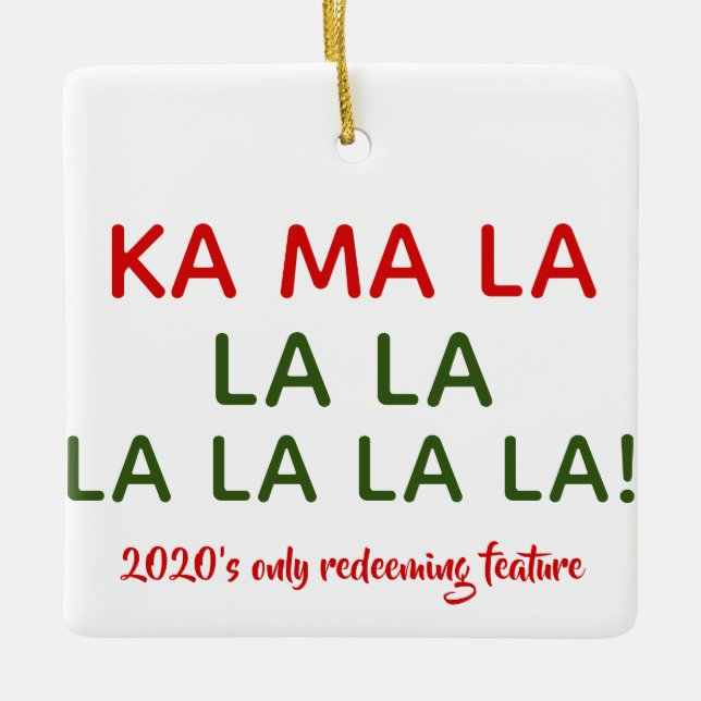 Kamala (Harris) Carol Ornamento cerámico (Anverso)