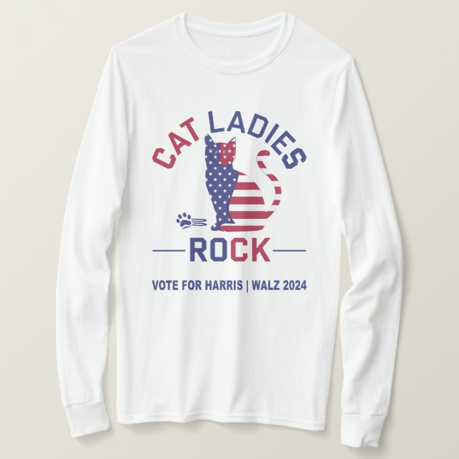 KAMALA HARRIS - ¡GATO LADIES ROCK! Camiseta de man (Anverso del diseño)
