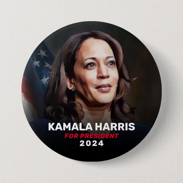 Kamala Harris por el botón de campaña del presiden (Anverso)