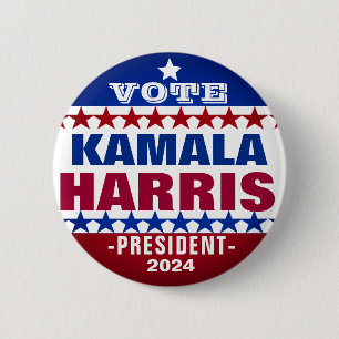 Kamala Harris por el botón de campaña del presiden