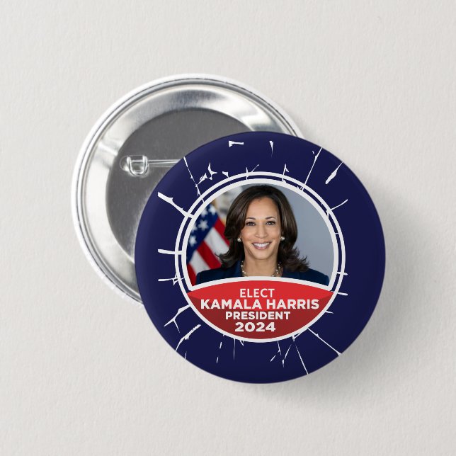 Kamala Harris por el botón del presidente 2024 (Anverso y reverso)
