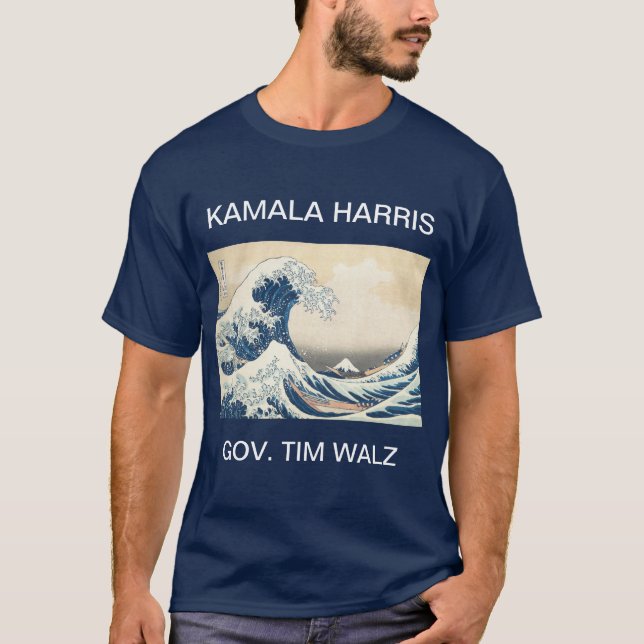 KAMALA HARRIS TIM WALZ Camiseta de ONDA AZUL (Anverso)