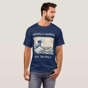KAMALA HARRIS TIM WALZ Camiseta de ONDA AZUL