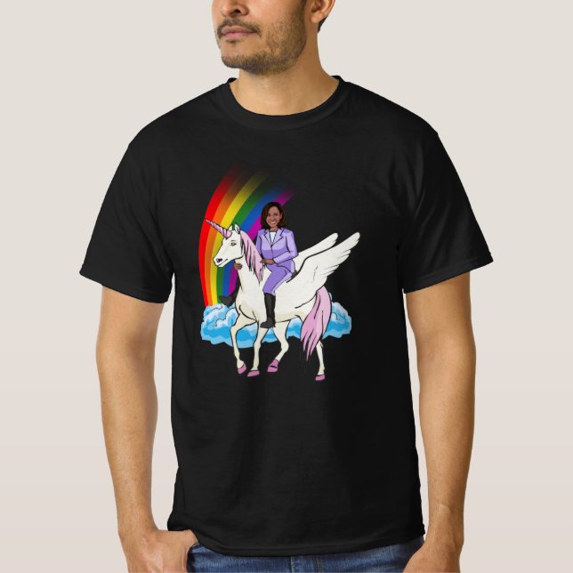 KAMALA HARRIS UNICORN Y Camiseta DE LLUVIA (Anverso)