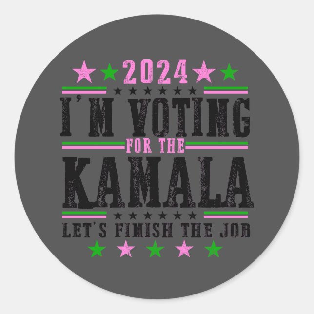 Kamala negra para Pegatina de campaña 2024 (Anverso)