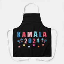 Kamala para 2024. Color negro. Delantal con impres