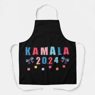 Kamala para 2024. Color negro. Delantal con impres
