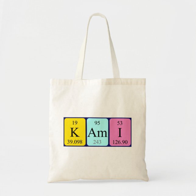 Kami nombre de tabla periódica de la bolsa (Frente)