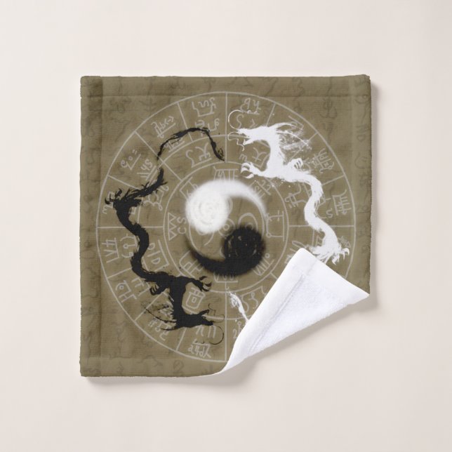 Kamiyomoji Yin Yang Dragon Wash Cloth (Toallita)