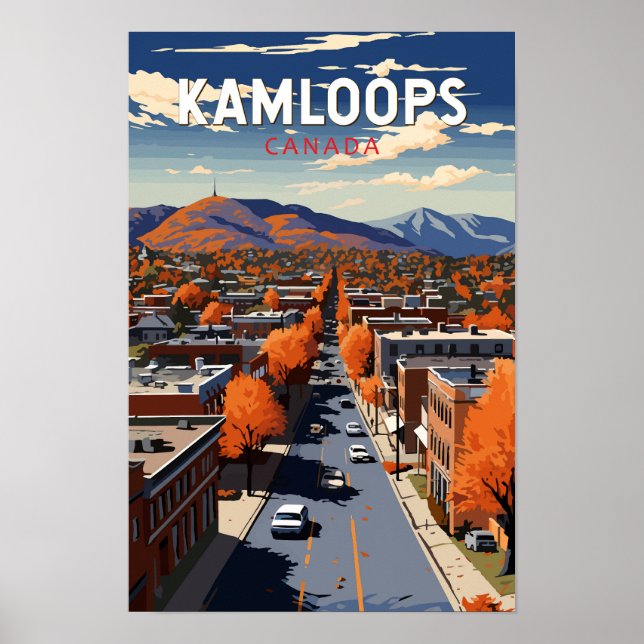 Kamloops Canadá Viajes Arte Vintage (Frente)