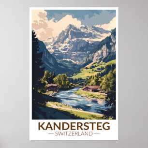 Kandersteg Suiza Arte de Viaje Pintoresco Retro