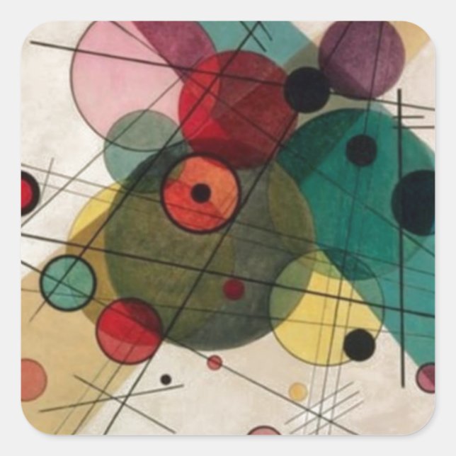 Kandinsky Abstract Circles Pegatina (Anverso)