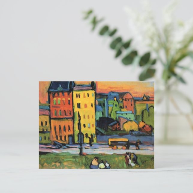 Kandinsky - Casas en Múnich Tarjeta postal (Anverso de pie)