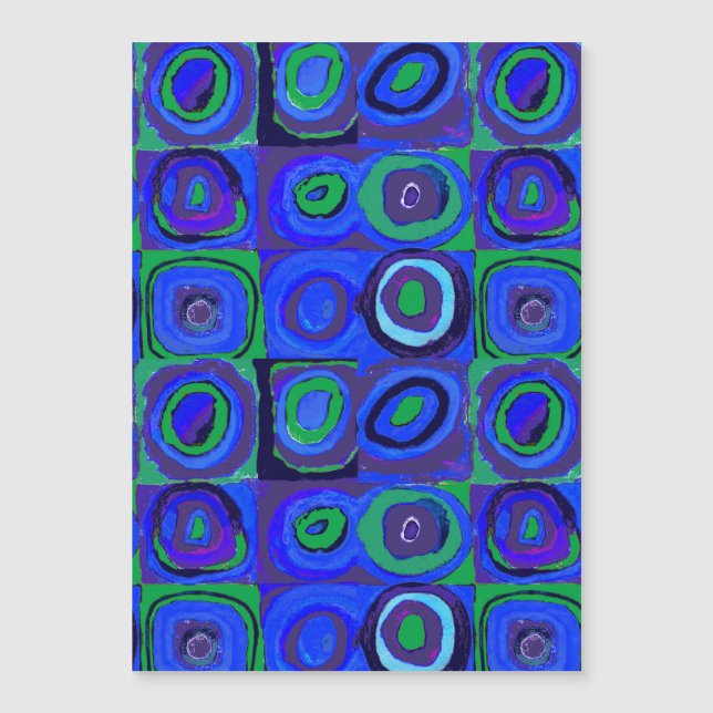 Kandinsky Farbstudie Blue Quadrate Square Circle (Anverso)