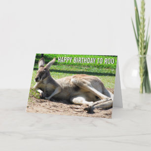 Kangaroo Feliz cumpleaños a la tarjeta de habitaci