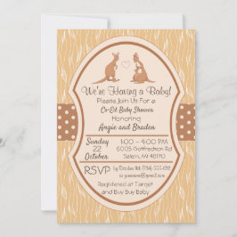 Kangaroo Unisex Invitación a Baby Shower Chico o C