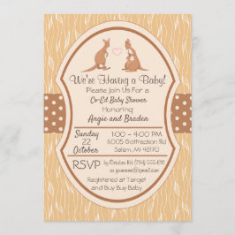Kangaroo Unisex Invitación a Baby Shower Chico o C