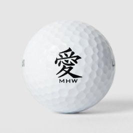 Kanji Love personalizado monograma bolas de golf