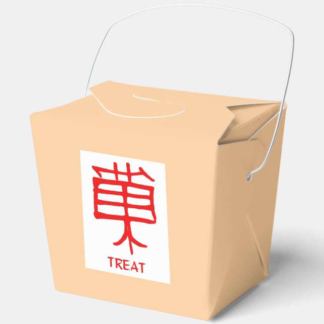 Kanji Treat blanco rojo tan saca la caja (Anverso)