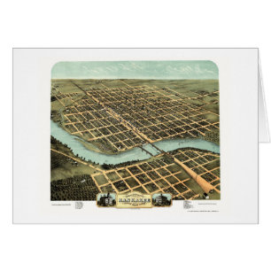 Kankakee, mapa panorámico de IL - 1869