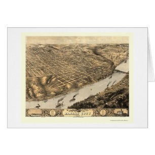 Kansas City, mapa panorámico del MES - 1869