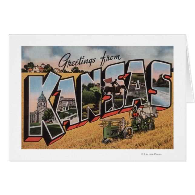 Kansas (escena de Tractor y Hay Bailer) (Anverso (Horizontal))