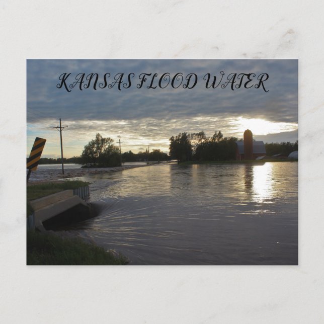 Kansas Flood water sobre una tarjeta de correo (Anverso)