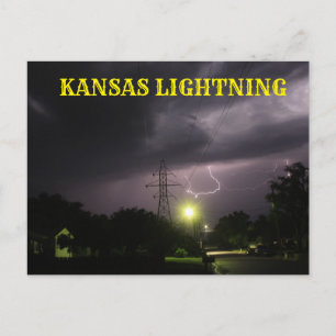 Kansas Lightning sobre la tarjeta postal Hutchinso