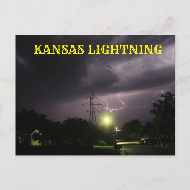 Kansas Lightning sobre la tarjeta postal Hutchinso (Anverso)