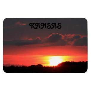 Kansas Sunset con nubes flexible imán