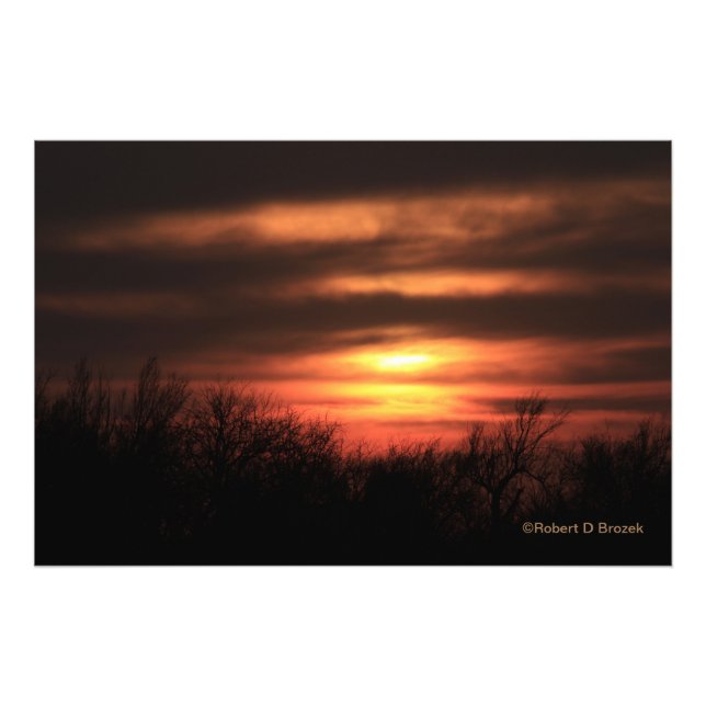 Kansas Sunset con nubes Foto Ampliación (Frente)