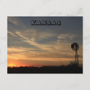 Kansas Sunset con tarjeta postal nublada