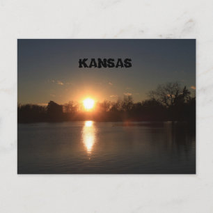 Kansas Sunset con una TARJETA POST de reflexión