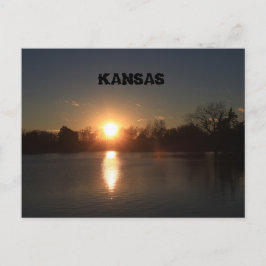 Kansas Sunset con una TARJETA POST de reflexión
