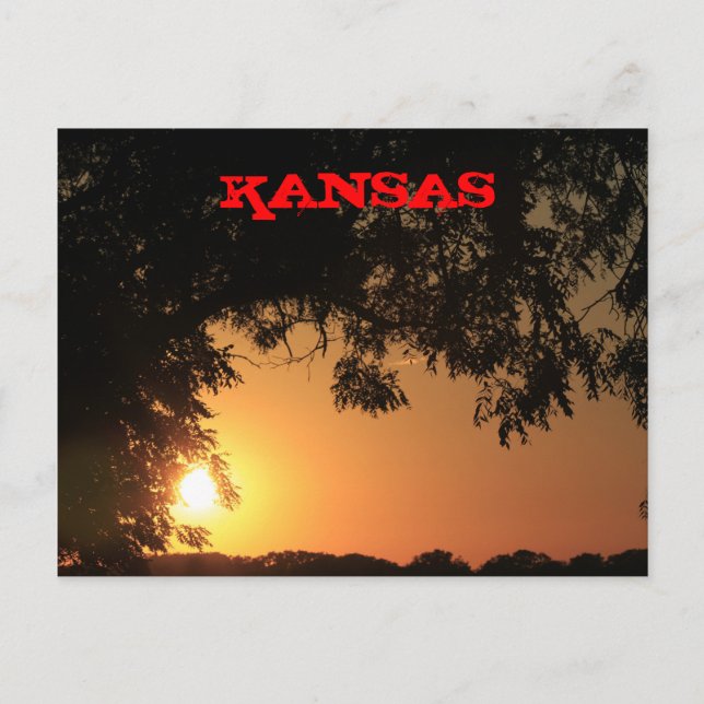 Kansas Sunset con una tarjeta postal de silueta de (Anverso)