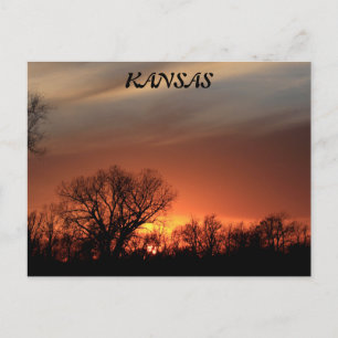 Kansas Sunset con una tarjeta postal de silueta de