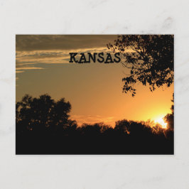 Kansas Sunset con una tarjeta postal de silueta de
