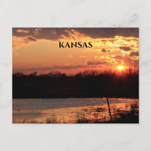 Kansas Sunset con una tarjeta postal de silueta de