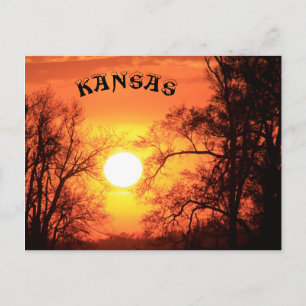 Kansas Sunset con una tarjeta postal de silueta de