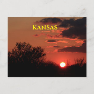 Kansas Sunset con una tarjeta postal de silueta de